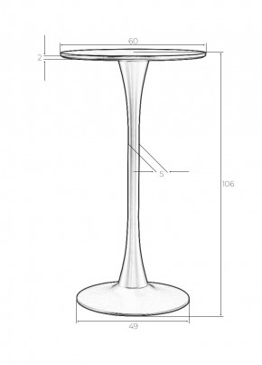 Стол барный MIA BAR, черная столешница, черное основание в Ревде - revda.mebel24.online | фото 6