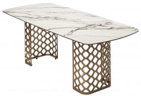 Стол CHIAVARI 220 KL-188 Контрастный мрамор матовый, итальянская керамика / Шампань, ®DISAUR в Ревде - revda.mebel24.online | фото 7