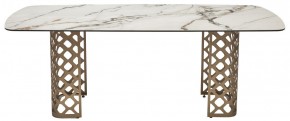 Стол CHIAVARI 220 KL-188 Контрастный мрамор матовый, итальянская керамика / Шампань, ®DISAUR в Ревде - revda.mebel24.online | фото 8