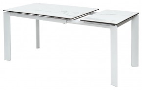 Стол CORNER 120 HIGH GLOSS STATUARIO керамика, стекло/ белый каркас, ®DISAUR в Ревде - revda.mebel24.online | фото 4