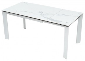Стол CORNER 120 HIGH GLOSS STATUARIO керамика, стекло/ белый каркас, ®DISAUR в Ревде - revda.mebel24.online | фото 6