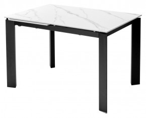 Стол CORNER 120 MATT WHITE MARBLE SOLID CERAMIC / BLACK, ®DISAUR в Ревде - revda.mebel24.online | фото 1