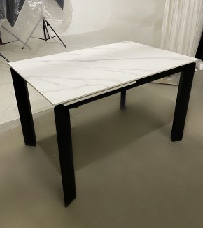 Стол CORNER 120 MATT WHITE MARBLE SOLID CERAMIC / BLACK, ®DISAUR в Ревде - revda.mebel24.online | фото 2