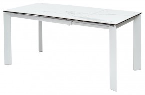 Стол CORNER 120 MATTE STATUARIO Белый мрамор матовый керамика, стекло/ белый каркас, ®DISAUR в Ревде - revda.mebel24.online | фото 1