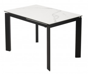 Стол CORNER 120 MATTE STATUARIO Белый мрамор матовый керамика, стекло/ черный каркас, ®DISAUR в Ревде - revda.mebel24.online | фото