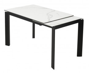 Стол CORNER 120 MATTE STATUARIO Белый мрамор матовый керамика, стекло/ черный каркас, ®DISAUR в Ревде - revda.mebel24.online | фото 3