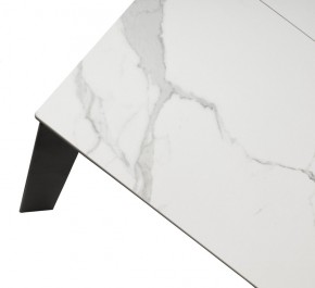 Стол CORNER 120 MATTE STATUARIO Белый мрамор матовый керамика, стекло/ черный каркас, ®DISAUR в Ревде - revda.mebel24.online | фото 8