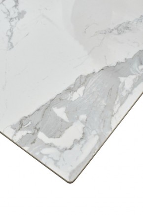 Стол CREMONA 140 HIGH GLOSS STATUARIO Белый мрамор глянцевый, керамика/ белый каркас, ®DISAUR в Ревде - revda.mebel24.online | фото 6