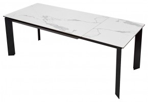 Стол CREMONA 140 MATTE STATUARIO Белый мрамор матовый, керамика/ черный каркас, ®DISAUR в Ревде - revda.mebel24.online | фото 2