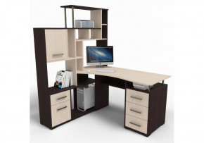 Компьютерный стол Джаз-15 146,5х130х174,6 левый венге / дуб молочный в Ревде - revda.mebel24.online | фото
