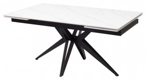 Стол FORIO 160 MATT WHITE MARBLE SOLID CERAMIC / BLACK, ®DISAUR в Ревде - revda.mebel24.online | фото 1