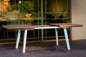 Стол Гармония раздвижной (Harmony Extendable) белый-капучино в Ревде - revda.mebel24.online | фото 3