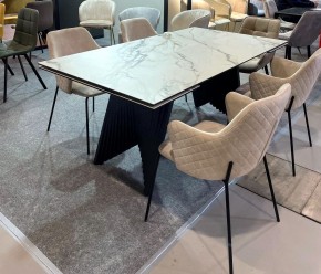 Стол IVAR 180 MARBLES KL-188 Контрастный мрамор, итальянская керамика, ®DISAUR в Ревде - revda.mebel24.online | фото 11