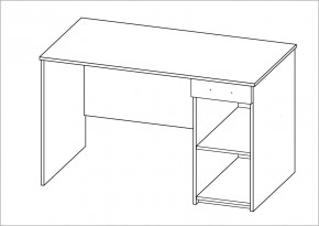 Стол КАСТОР письменный с одной тумбой и одним ящиком, цвет белый в Ревде - revda.mebel24.online | фото 2