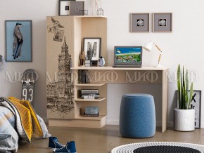 Стол компьютерный №1 (УПКФ) дуб беленый с фотопечатью в Ревде - revda.mebel24.online | фото