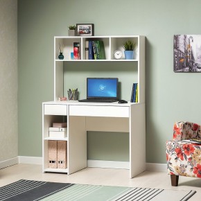 Стол компьютерный 12.77 F Комфорт (Белый РЕ шагрень) в Ревде - revda.mebel24.online | фото 2