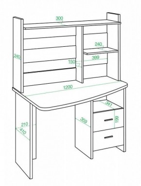 Стол компьютерный Домино Лайт СКЛ-Крл 120+НКЛ-120 в Ревде - revda.mebel24.online | фото 3