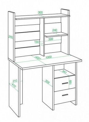 Стол компьютерный Домино Лайт СКЛ-Прям100+НКЛ-100 в Ревде - revda.mebel24.online | фото 2