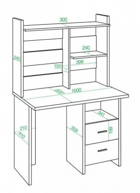 Стол компьютерный Домино Лайт СКЛ-Прям100+НКЛ-100 в Ревде - revda.mebel24.online | фото 2