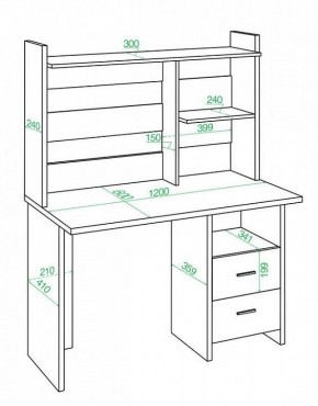 Стол компьютерный Домино Лайт СКЛ-Прям120+НКЛ-120 в Ревде - revda.mebel24.online | фото 2