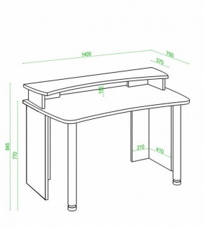 Стол компьютерный Домино Лайт СКЛ-Софт140+НКИЛ140 в Ревде - revda.mebel24.online | фото 3