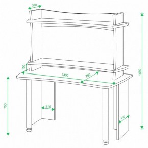 Стол компьютерный Домино Лайт СКЛ-Софт140+НКИЛ140 в Ревде - revda.mebel24.online | фото 3