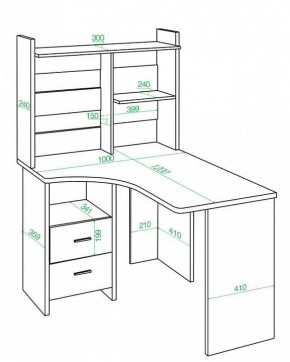 Стол компьютерный Домино Лайт СКЛ-Угл120+НКЛ-100 в Ревде - revda.mebel24.online | фото 2