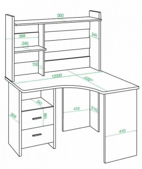 Стол компьютерный Домино Лайт СКЛ-Угл120+НКЛ-120 в Ревде - revda.mebel24.online | фото 2