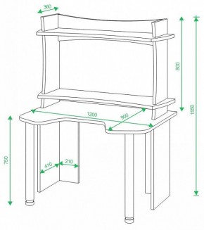 Стол компьютерный Домино lite СКЛ-Игр120 в Ревде - revda.mebel24.online | фото 2