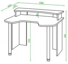 Стол компьютерный Домино Lite СКЛ-Игр120+НКИЛ120 в Ревде - revda.mebel24.online | фото 2