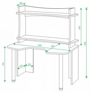 Стол компьютерный Домино lite СКЛ-Игр140 в Ревде - revda.mebel24.online | фото 2