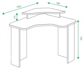 Стол компьютерный Домино lite СКЛ-ИгрУгл100+НКИЛ в Ревде - revda.mebel24.online | фото 2