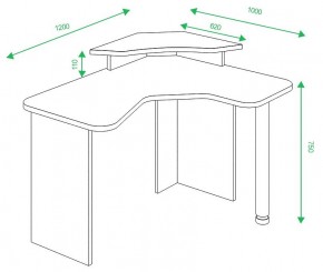 Стол компьютерный Домино Lite СКЛ-ИгрУгл120 в Ревде - revda.mebel24.online | фото 2