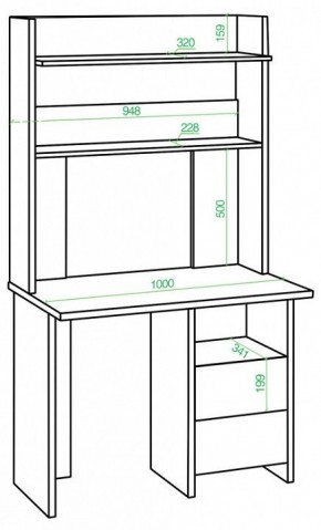 Стол компьютерный Домино Lite СКЛ-Прям100Р+НКЛХ-100 в Ревде - revda.mebel24.online | фото 2