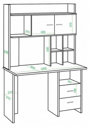Стол компьютерный Домино lite СКЛ-Прям120+НКЛХ-120 в Ревде - revda.mebel24.online | фото 2