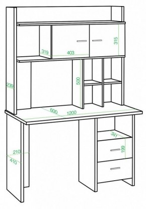 Стол компьютерный Домино Lite СКЛ-Прям120Р+НКЛХ-120 в Ревде - revda.mebel24.online | фото 2