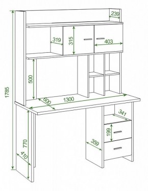 Стол компьютерный Домино Lite СКЛ-Прям130+НКЛХ-130 в Ревде - revda.mebel24.online | фото 2