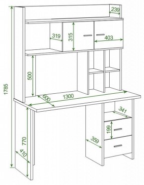 Стол компьютерный Домино Lite СКЛ-Прям130Р+НКЛХ-130 в Ревде - revda.mebel24.online | фото 2