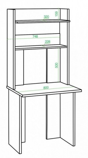 Стол компьютерный Домино Lite СКЛ-Прям80+НКЛХ 80 в Ревде - revda.mebel24.online | фото 2