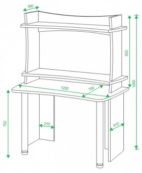 Стол компьютерный Домино Lite СКЛ-Софт120+НКИЛ120 в Ревде - revda.mebel24.online | фото 2