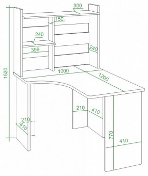 Стол компьютерный Домино Lite СКЛ-Угл120+НКЛ-100 в Ревде - revda.mebel24.online | фото 2