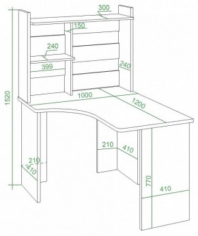 Стол компьютерный Домино Lite СКЛ-Угл120+НКЛ-100 в Ревде - revda.mebel24.online | фото 2