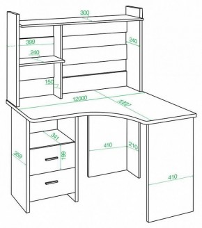 Стол компьютерный Домино Lite СКЛ-Угл120+НКЛХ-120 в Ревде - revda.mebel24.online | фото 2