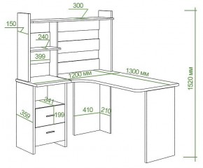 Стол компьютерный Домино Lite СКЛ-Угл130+НКЛ-120 в Ревде - revda.mebel24.online | фото 3