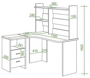 Стол компьютерный Домино Lite СКЛ-Угл130+НКЛ-130 в Ревде - revda.mebel24.online | фото 2