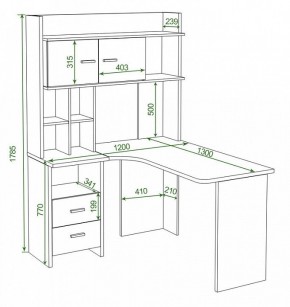 Стол компьютерный Домино Lite СКЛ-Угл130+НКЛХ-120 в Ревде - revda.mebel24.online | фото 2