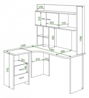 Стол компьютерный Домино Lite СКЛ-Угл130+НКЛХ-130 К ПРАВ в Ревде - revda.mebel24.online | фото 2