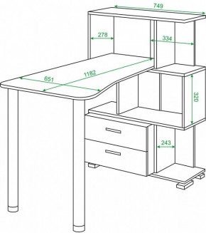 Стол компьютерный Домино СЛ-5-3СТ-2+БЯ в Ревде - revda.mebel24.online | фото 2