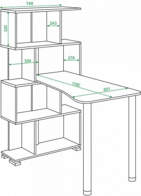 Стол компьютерный Домино СЛ-5-4СТ-2+БД+БЯ в Ревде - revda.mebel24.online | фото 2