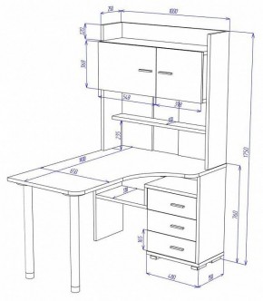 Стол компьютерный Домино СР-133-140 в Ревде - revda.mebel24.online | фото 2